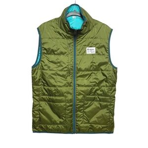 Cotopaxi Teca Calico Reversible Puffer Vest Mens M Green Blue Quilted Full Zip